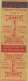 Matchbook Cover - Quelle Cafe Salem OR Federal long WORN PINHOLE