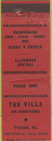 Matchbook Cover - The Village Tyrone PA WEAR