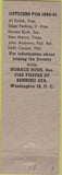 Matchbook Cover - RMS Convention Asbury Park Hotel Columbia NJ Wood finish