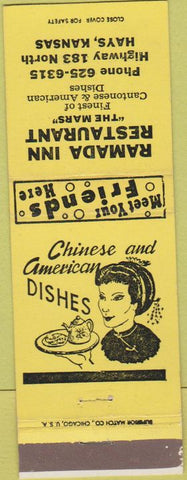 Matchbook Cover - Ramada Inn Restaurant Hays KS girlie