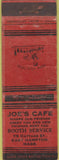 Matchbook Cover - Joe's Cafe East Hampton MA POOR