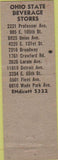Matchbook Cover - Ohio State Beverage Stores Beer Cleveland OH