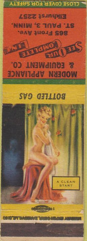 Matchbook Cover - Modern Appliance Equipment St Paul MN girlie propane