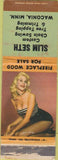 Matchbook Cover - Slim Seth Chain Saw Tree Trimming Waconia MN pinup POOR