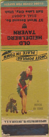 Matchbook Cover - Old Heidelberg Tavern Salt Lake City UT girlie WORN