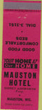 Matchbook Cover - Mauston Hotel WI