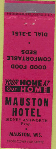 Matchbook Cover - Mauston Hotel WI
