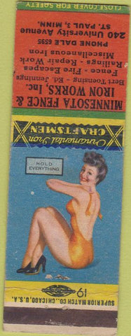 Matchbook Cover - Minnesota Fence Works St Paul MN pinup