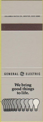 Matchbook Cover - General Electric GE SAMPLE lightbulbs