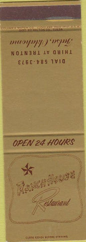 Matchbook Cover - Ranch House Restaurant Tulsa OK SAMPLE