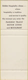 Matchbook Cover - Parkway Chalet Winston Salem NC SAMPLE golf putting