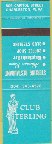Matchbook Cover - Club Sterling Restaurant Charleston WV SAMPLE girlie