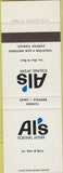 Matchbook Cover - Al's Formal Wear Houston San Antonio Corpus Christi TX SAMPLE