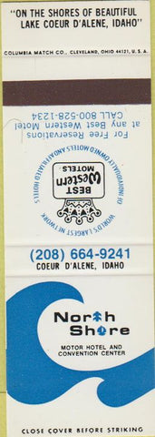Matchbook Cover - North Shore Motor Hotel Lake Coeur D Alene ID SAMPLE