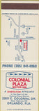 Matchbook Cover - Colonial Plaza Motor Inn Orlando FL SAMPLE