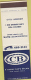 Matchbook Cover - Community Bank New Caney TX SAMPLE