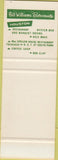 Matchbook Cover - Bill Williams Restaurant Houston TX SAMPLE