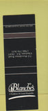 Matchbook Cover - Blanche's Charlotte NC SAMPLE