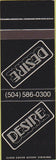 Matchbook Cover - Desire Royal Sonesta Hotel New Orleans LA SAMPLE
