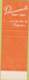 Matchbook Cover - Diamond's Restaurants Cleveland Richmond Heights OH SAMPLE