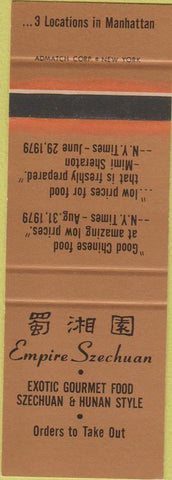 Matchbook Cover - Empire Szechuan New York City Chinese SAMPLE