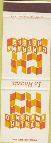Matchbook Cover - Cinerama Hotels Waikiki Hawaii HI SAMPLE
