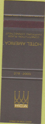 Matchbook Cover - Hotel America Hartford CT SAMPLE