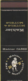 Matchbook Cover - Kahler Hotels Motels MN WI Hibbing Mankato Appleton SAMPLE