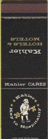 Matchbook Cover - Kahler Hotels Motels MN WI Hibbing Mankato Appleton SAMPLE