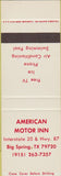 Matchbook Cover - American Motor Inn Big Spring TX SAMPLE