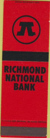 Matchbook Cover - Richmond National Bank VA chain SAMPLE