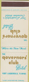 Matchbook Cover - Governors' Club Hotel Fort Lauderdale FL SAMPLE