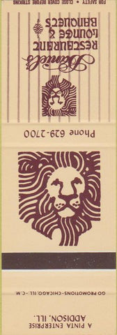 Matchbook Cover - Daniel's Restaurant Lounge Addison IL SAMPLE