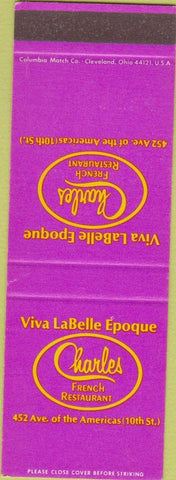 Matchbook Cover - Charles French Viva LaBelle Epoque New York City? SAMPLE