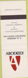 Matchbook Cover - Abodeely Insurance Worcester Milford MA SAMPLE