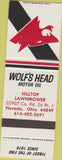 Matchbook Cover - Wolf's Head Motor Oil Nevada OH gas SAMPLE lawnmower