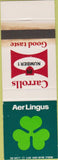Matchbook Cover - Carrolls AerLingus SAMPLE WEAR
