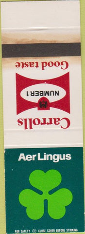 Matchbook Cover - Carrolls AerLingus SAMPLE WEAR