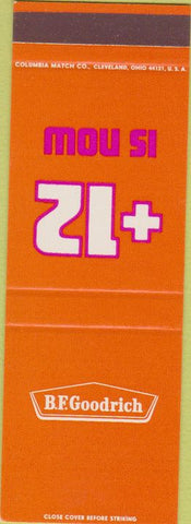 Matchbook Cover - BF Goodrich Tires +12 Is Now SAMPLE