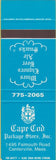 Matchbook Cover - Cape Cod Package Store liquor Centerville MA SAMPLE