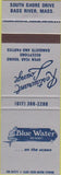 Matchbook Cover - Blue Water Resort Restaurant Bass River MA SAMPLE