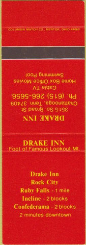 Matchbook Cover - Drake Inn Chattanooga TN SAMPLE Rock City