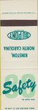 Matchbook Cover - Safety Dupont Kinston NC SAMPLE