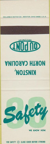 Matchbook Cover - Safety Dupont Kinston NC SAMPLE