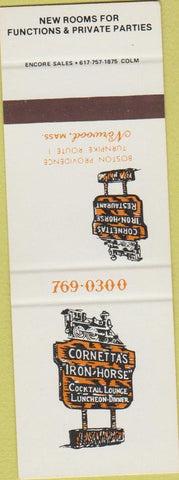 Matchbook Cover - Cornetta's Iron Horse Norwood MA SAMPLE
