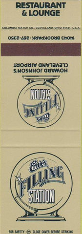 Matchbook Cover - Ernie's Filling Station Restaurant Cleveland OH SAMPLE