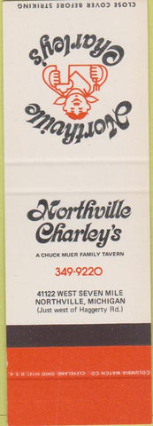 Matchbook Cover - Northville Charley's Northville MI SAMPLE