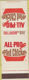Matchbook Cover - All Pro Fried Chicken SAMPLE