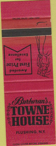 Matchbook Cover - Burburan's Towne House Flushing NY SAMPLE