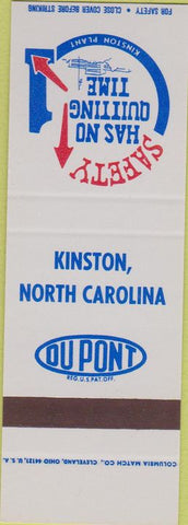 Matchbook Cover - Safety Kinston NC DuPont Plant SAMPLE